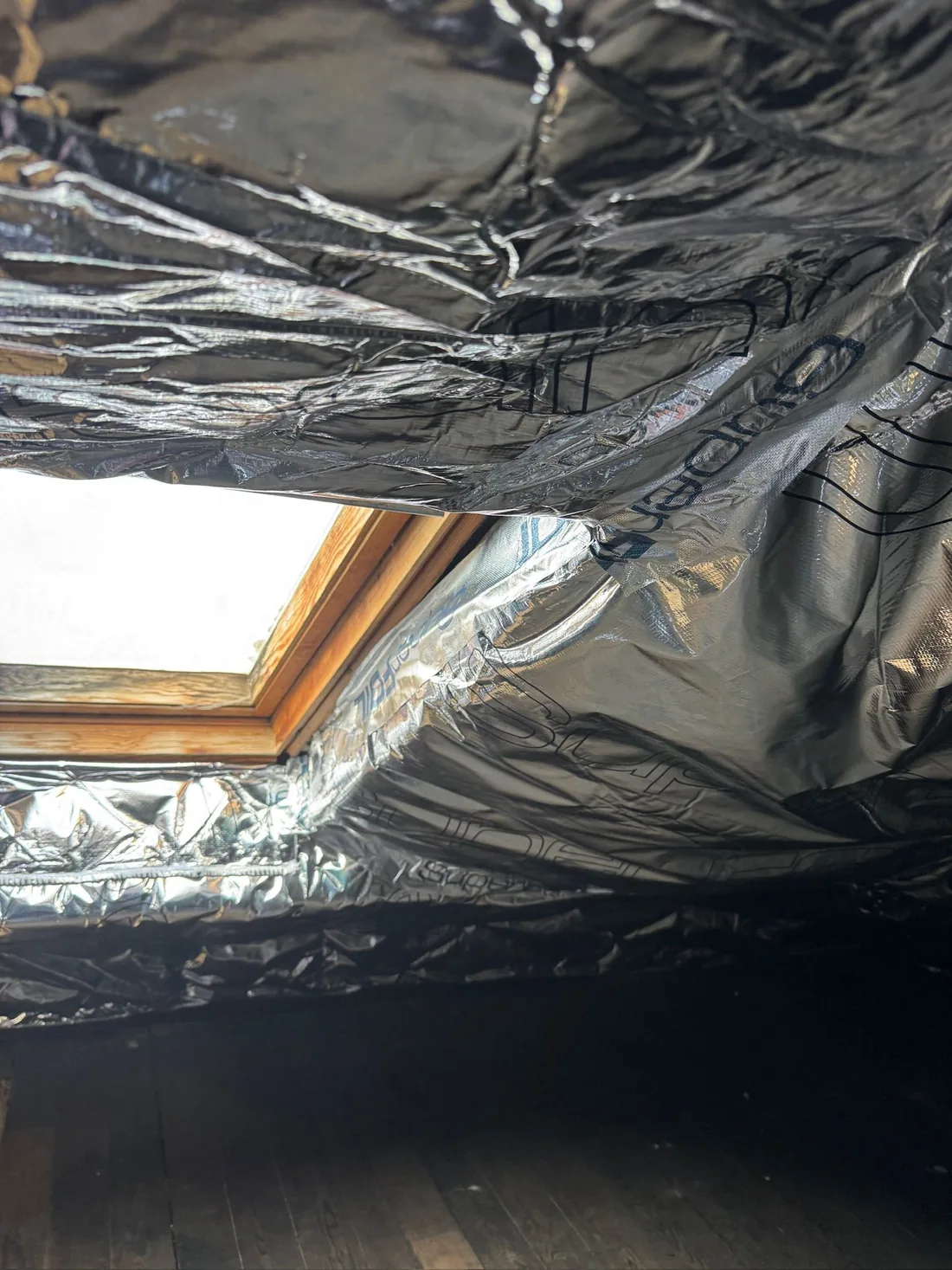 SuperFOIL insulation installed in a loft space.